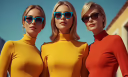 a couple of ladies in yellow and orange clothes