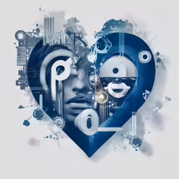 the heart is made with multiple photos