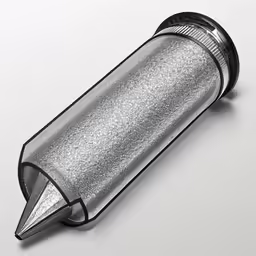 a metallic object with an opening on the tip