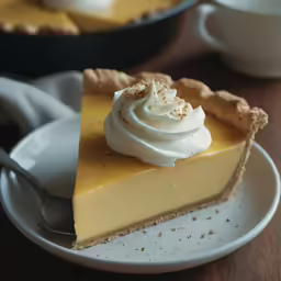 a slice of pie on a white plate with a fork