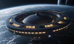 a big sci fi style house on the earth