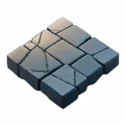 the square blue tiles on the table top