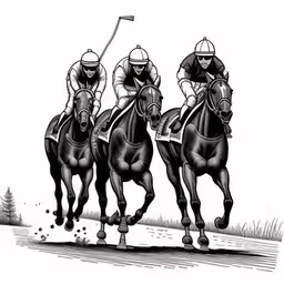 three men are racing horses in a race,three men are racing on their horses together