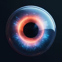 an eyeball showing bright light in it