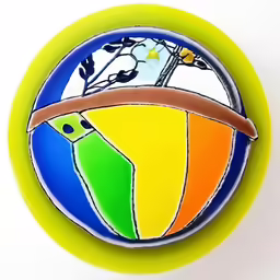 there is a colorful flower on the bird badge