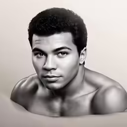 a black and white portrait of a man with no shirt on