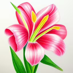 a drawing of a flower is on the wall