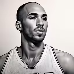 a black and white photograph of a basketball player