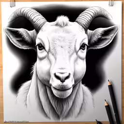 an animal that is drawing in pencil with pencils