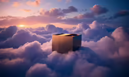 a single box standing out in the clouds