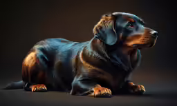 a dog sitting and looking forward while looking up
