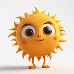 the face of an orange creature with an odd look