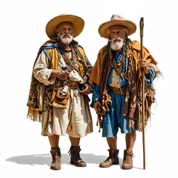 two indian men dressed in costumes