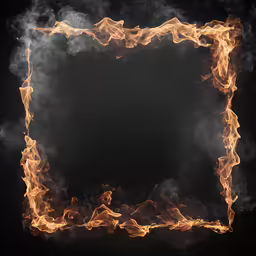 a square frame made out of hot coals