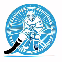 the hockey player on the ice has his foot up