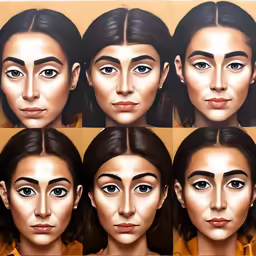 a drawing of different women with various facial features