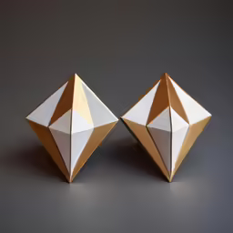two decorative objects sitting next to each other