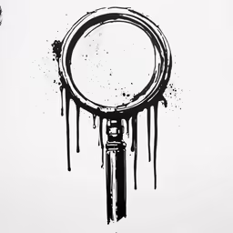 a drawing of a magnifying glass dripping with liquid