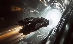 a sci - fiction scene that looks like an alien ship
