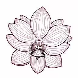 an image of a flower on a white background,a drawing of a lotus flower