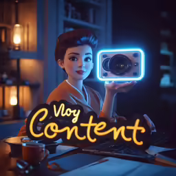 a cartoon character holding up a camera to a computer