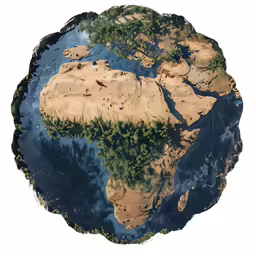 an artistic view of the earth with trees on top