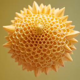 an object resembling a flower has been photographed