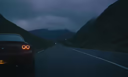 the taillights on the car show a streak of light