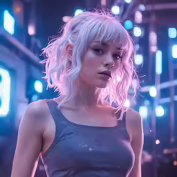 a very young lady wearing pink and gray
