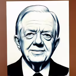 a caricature of a man in a suit and tie