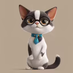 a cat wearing glasses is sitting with one paw on his chest