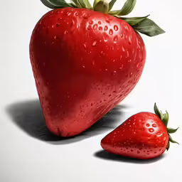 an image of two strawberrys on the ground
