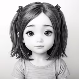 a girl with a cute little black hair