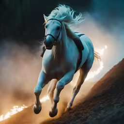 a horse that is galloping in the dirt