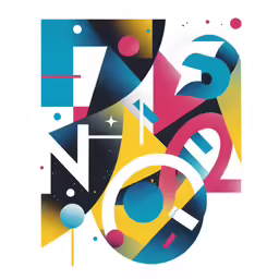 an abstract, brightly colored graphic with space