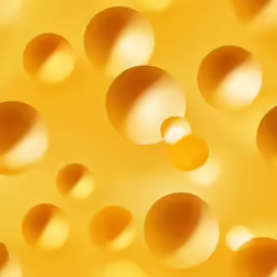 several yellow balls floating in a bright yellow sky