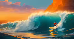 a man riding on top of a wave in the ocean,a man riding a wave on top of a surfboard