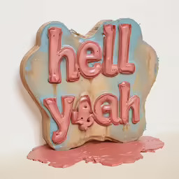a colorful sign that says hell yah on it