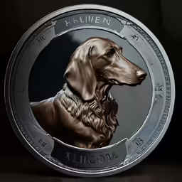 the image is made out of two different colored metal coins