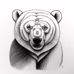 a drawing of a bear