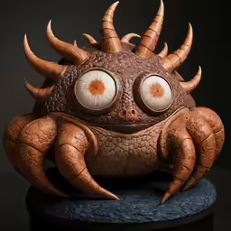 a close up view of a sculpture of a monster