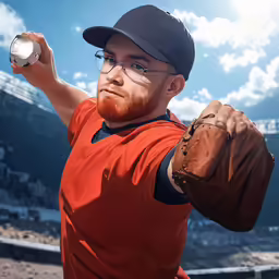 a man is in the motion of throwing a baseball
