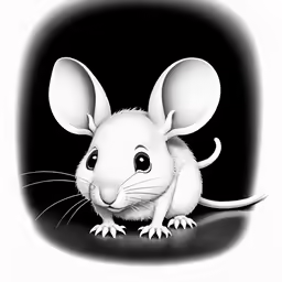 a drawing of a white mouse