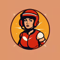a woman in a helmet holding a baseball bat,a cartoon picture of a girl in red uniform and helmet