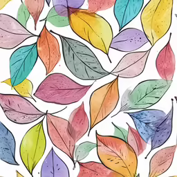 an image of colored leaves on white