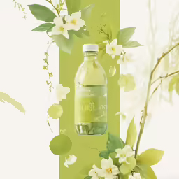 a picture of some water in a bottle that is on a table