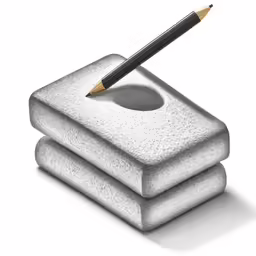 a pencil laying on a square stone container