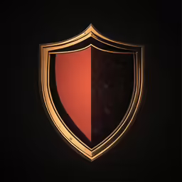 two color shields against a black background
