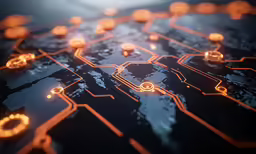 a close up photo of many circles and lines