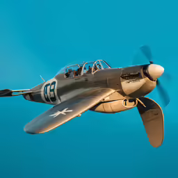 a silver airplane with people in it flying through the sky